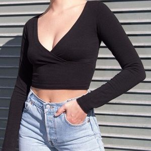 Brandy Melville long sleeve amara wrap top